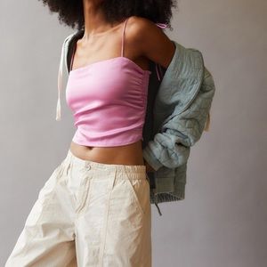 Urban Outfitters Bella Tie-Shoulder Cami Tank in Pink